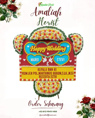 Karangan Papan Bunga Pernikahan di Cilawu